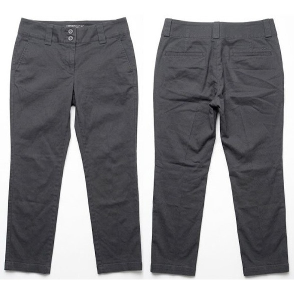Nike Golf Dri-FIT Pants Charcoal Gray Stretch Trouser 410866-010 | Womens Size 8